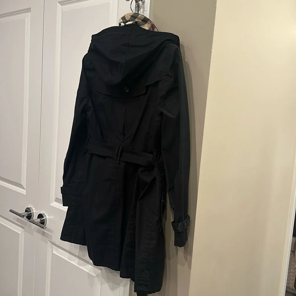 Burberry Brit Trench coat black removable hood check lining EXCELLENT condition - Picture 16 of 17